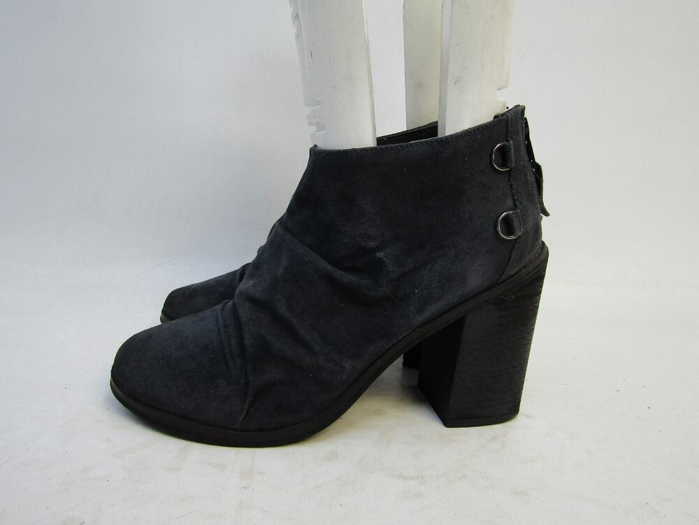 Boutique 9 Womens Size 6.5 M Blue Suede Zip Slouch Ankle Fashion Boots